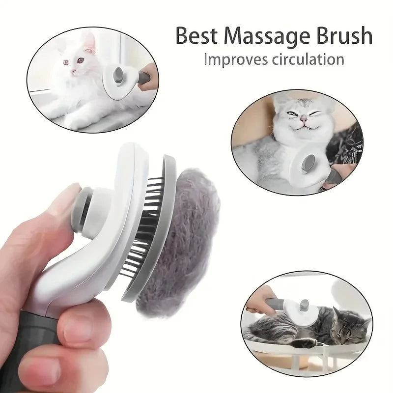Pet dog brush; cat brush; one-button pet hair removal brush; dog and cat beauty tool; pet hair removal brush.